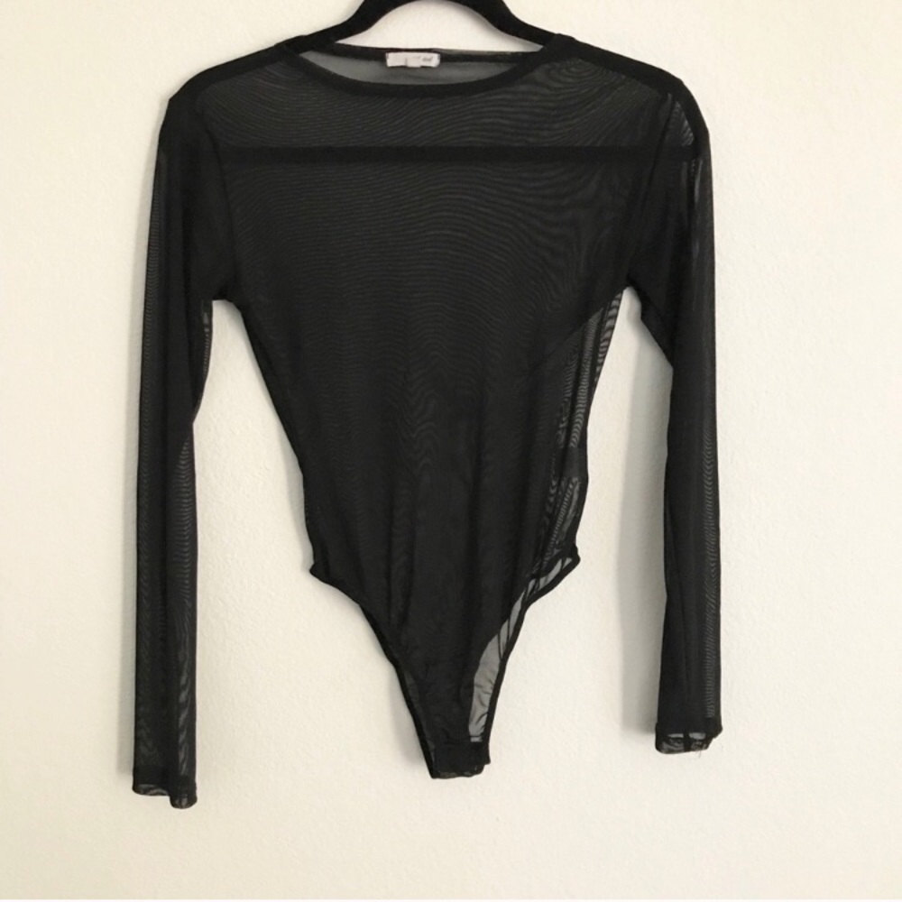 Black mesh bodysuit